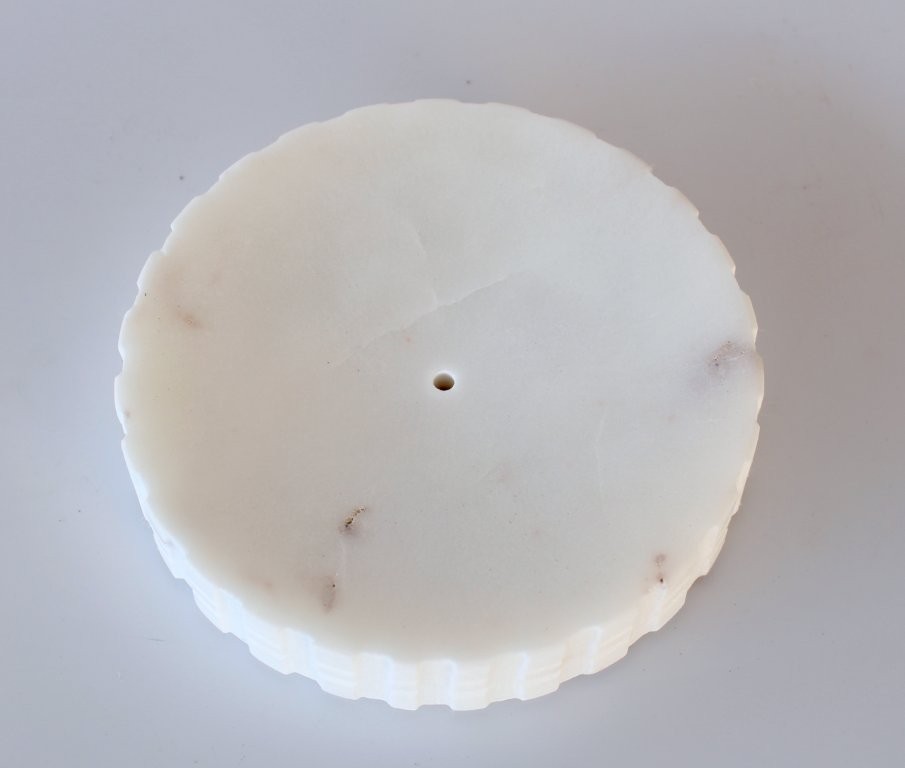 Round White Scallop Marble Soap Dish